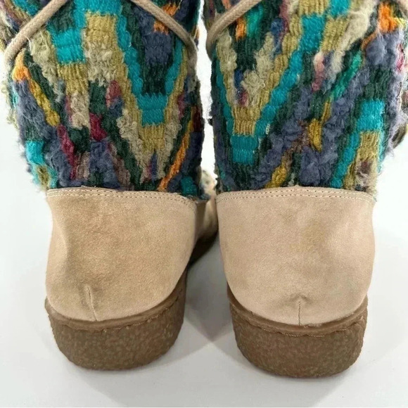 Sam Edelman boots size 9 multicolored wool suede knee high bohemian boho tribal - Picture 6 of 14